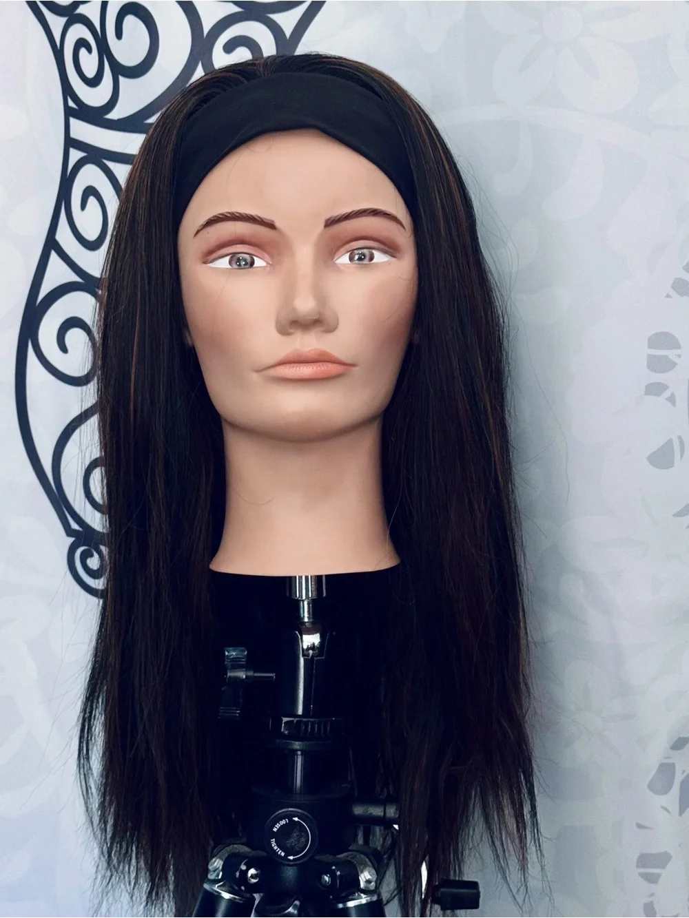 Black & Caramel Brown Highlighted Long Synthetic Headband Wig